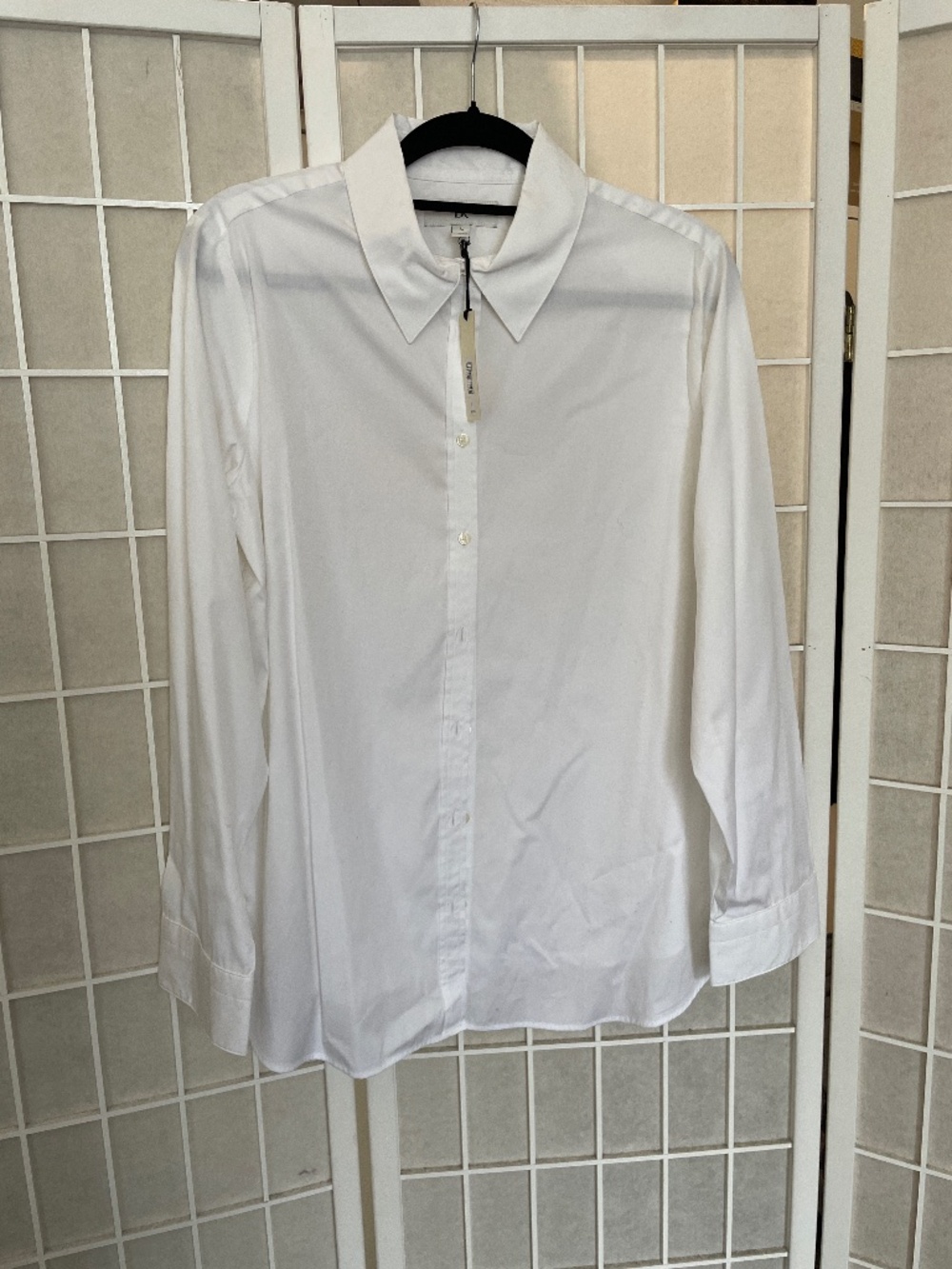 Classic Collar White Shirt button down Large NEW